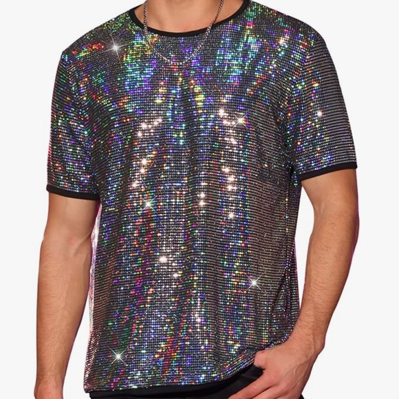 Reflective Shirts Rave Shirts | Black Silver Metallic Reflective T Shirt Rave Club Festival ...
